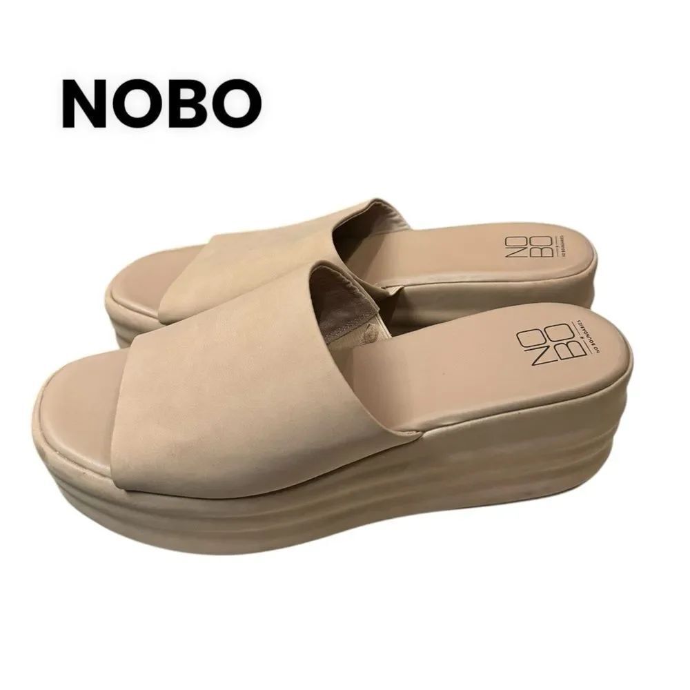 New NOBO No Boundaries Light Tan Slide Flatform Platform Women's Sandals 11